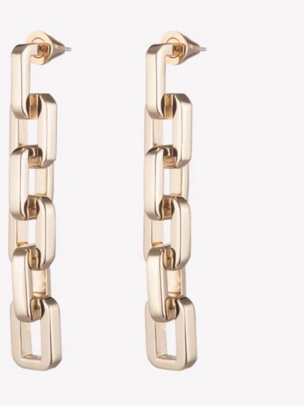NWT Eddie Borgo 12k Gold Chain-Link Drop Earrings - Women's Fashion Jewelry - Picture 4 of 5